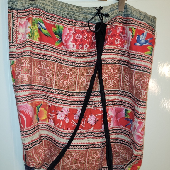 Hippie backpack bag with indigo dye trim - Picture 6 of 7